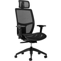 Format+ High-Back Weight-Sensing Synchro-Tilter with Headrest, Mesh, Black, 300 lbs. Capacity Cintas