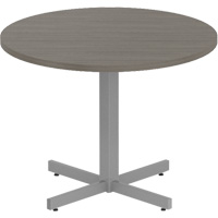 Newland Height-Adjustable Round Table, 36" L x 36" W x 29" H, 1" Top, Laminate, Brown Cintas