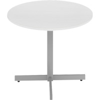 Newland Height-Adjustable Round Table, 36" L x 36" W x 29" H, 1" Top, Laminate/Polypropylene, White Cintas