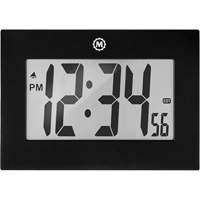 Large Frame Clock, Digital, Battery Operated, 9" W x 1" D x 6.5" H, Black Cintas
