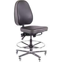 Chaise industrielle ergonomique TF180, Mobile, Ajustable Hauteur, Capacit&eacute; 280 lb Cintas