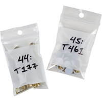 White Block Poly Bags, Reclosable, 3" x 2", 2 mils Cintas