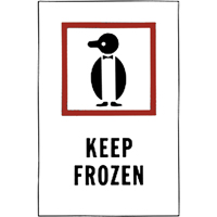 "Keep Frozen" Special Handling Labels, 6" L x 4" W, Red on White Cintas