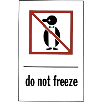 "Do Not Freeze" Special Handling Labels, 6" L x 4" W, Red on White Cintas