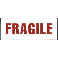 "Fragile" Special Handling Labels, 6" L x 2" W, Red on White Cintas