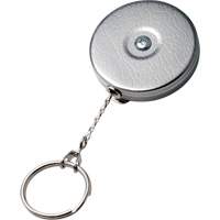Original Series Retractable Keychain, Chrome, 24" Cable, Belt Clip Attachment Cintas