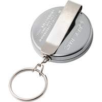 Original Series Retractable Keychain, Chrome, 24" Cable, Belt Clip Attachment Cintas