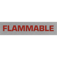 "Flammable" Special Handling Labels, 5" L x 2" W, Black on Red Cintas