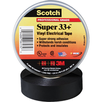 Scotch&reg; Super 33 Tape, 19 mm (3/4") x 20.1 m (66'), Black, 7 mils Cintas