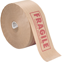 Pre-Printed Gummed Tapes, 76 mm (3") x 137 m (449.475'), Kraft Cintas