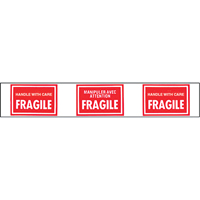 Pre-Printed Message Tapes, 1-7/8" W, White on Red Cintas