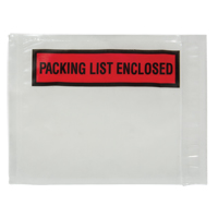 Packing List Envelope, 4-1/2" L x 5-1/2" W, Backloading Style Cintas