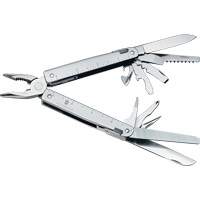 SwissTool Multi-Tool with Lockable Blade, Metal, Metal Handle, 155 mm L, 26 Functions, 0.7 lbs. Cintas