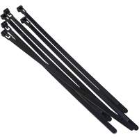 Attache-c&acirc;ble r&eacute;utilisable, Longueur 8", R&eacute;sistance &agrave; la traction 50 lb, Noir Cintas