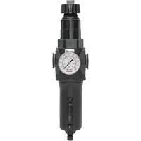 Filtre/r&eacute;gulateur drain manuel avec bol en m&eacute;tal et manom&egrave;tre Modulair 400, 1/2" NPT, 200 psi, Capacit&eacute; de 9,1 oz liq. Cintas