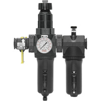 Filtre + r&eacute;gulateur + lubrificateur &agrave; drain manuel avec bol standard et manom&egrave;tre Modulair 400, 3/4" NPT Cintas