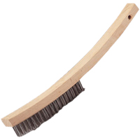 Brosse &agrave; main &agrave; r&eacute;curer &agrave; manche courb&eacute;, Acier inoxydable, 4 x 20 rangs de fils, Longueur 17" Cintas