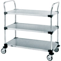 Standard-Duty Utility Carts, 3 Tiers, 18" W x 39" H x 36" D, 500 lbs. Capacity Cintas