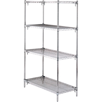 ETAGERE,4 TABL18X36X63,CHROME,800LB/TABL., Tiers 4, 36" la x 63" h x 18" p Cintas