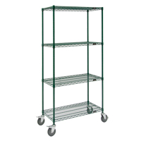 Wire Shelf Cart, Epoxy Finish, 36" x 69" x 24", 800 lbs. Capacity Cintas