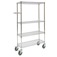 Push Cart, Chrome Plated, 30" x 60" x 14", 800 lbs. Capacity Cintas