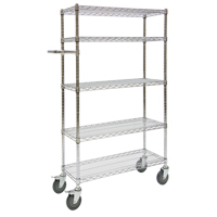 Push Cart, Chrome Plated, 30' x 60" x 14", 800 lbs. Capacity Cintas