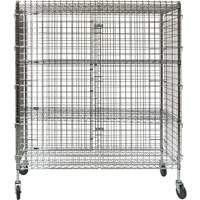 Security Cart, Chrome Plated, 60" x 69" x 24", 500 lbs. Capacity Cintas