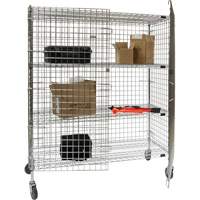 Security Cart, Chrome Plated, 60" x 69" x 24", 500 lbs. Capacity Cintas