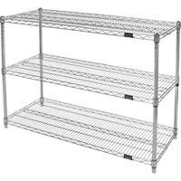 Heavy-Duty Chromate Wire Shelving, 3 Tiers, 36" W x 33" H x 24" D Cintas