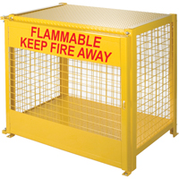 Gas Cylinder Cabinets, 6 Cylinder Capacity, 44" W x 30" D x 37" H, Yellow Cintas