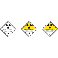 TDG Shipping Labels, Class 7, Radioactive I, Paper Cintas