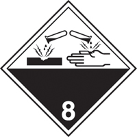 TDG Shipping Labels, Class 8, Corrosives, Paper Cintas