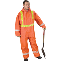 Tornado Traffic Rain Suit, PVC, Small, High Visibility Orange Cintas