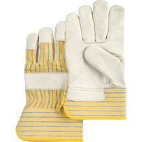 Standard-Duty Dry-Palm Fitters Gloves, Large, Grain Cowhide Palm, Cotton Inner Lining Cintas