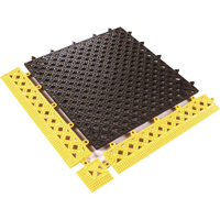Modular Lok-Tyle No. 523 - Tile, Vinyl, 1' W x 1' L, 9/16" Thick, Black Cintas