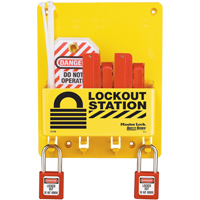 Compact Lockout Station, Thermoplastic Padlocks, 4 Padlock Capacity, Padlocks Included Cintas