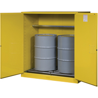 Armoires Sure-Grip EX pour entreposage de barils &agrave; la verticale, Capacit&eacute; de 110 gal. US, 2 barils, Jaune Cintas