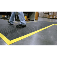 Rejuvenator Connect No. 502 Matting, Polyurethane, 3' W x 3' L, 5/8" Thick, Black Cintas