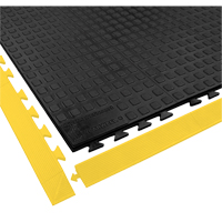 Rejuvenator Connect No. 502 Matting, Polyurethane, 3' W x 3' L, 5/8" Thick, Black Cintas