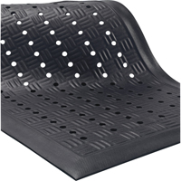 Cushion Station Mats, Slotted, 2' x 3-1/5' x 9/16", Black, Nitrile Cintas