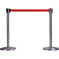 Free-Standing Crowd Control Barrier Receiver Post, 35" High, Stainless Cintas