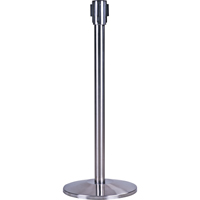 Free-Standing Crowd Control Barrier Receiver Post, 35" High, Stainless Cintas