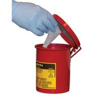 Mini Bench - Top Oily Waste Cans, FM Approved, 0.45 US gallon, Red Cintas