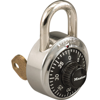 Padlock, Combination, Hardened Steel, 1-7/8" Width Cintas