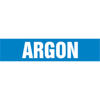 Marqueur de tuyau "Argon", Autocollant, 4" h x 24" la, Blanc/bleu Cintas