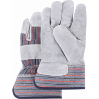 Split Back Premium Quality Fitters Gloves, Medium, Split Cowhide Palm, Cotton Inner Lining Cintas