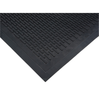 Tapis &agrave; profil bas, Caoutchouc, Grattoir Type, Motif Plein, 3' x 5', Noir Cintas