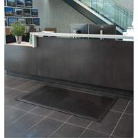 Tapis &agrave; profil bas, Caoutchouc, Grattoir Type, Motif Plein, 3' x 5', Noir Cintas