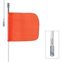 Tiges de s&eacute;curit&eacute; robustes Safety Whip, Fixation Filet&eacute;, Hauteur 10', Orange Cintas