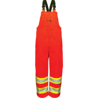 Pantalons &agrave; bavette de s&eacute;curit&eacute; imperm&eacute;ables ignifuges haute visibilit&eacute; en polyur&eacute;thane, 4T-Grand, Orange Cintas